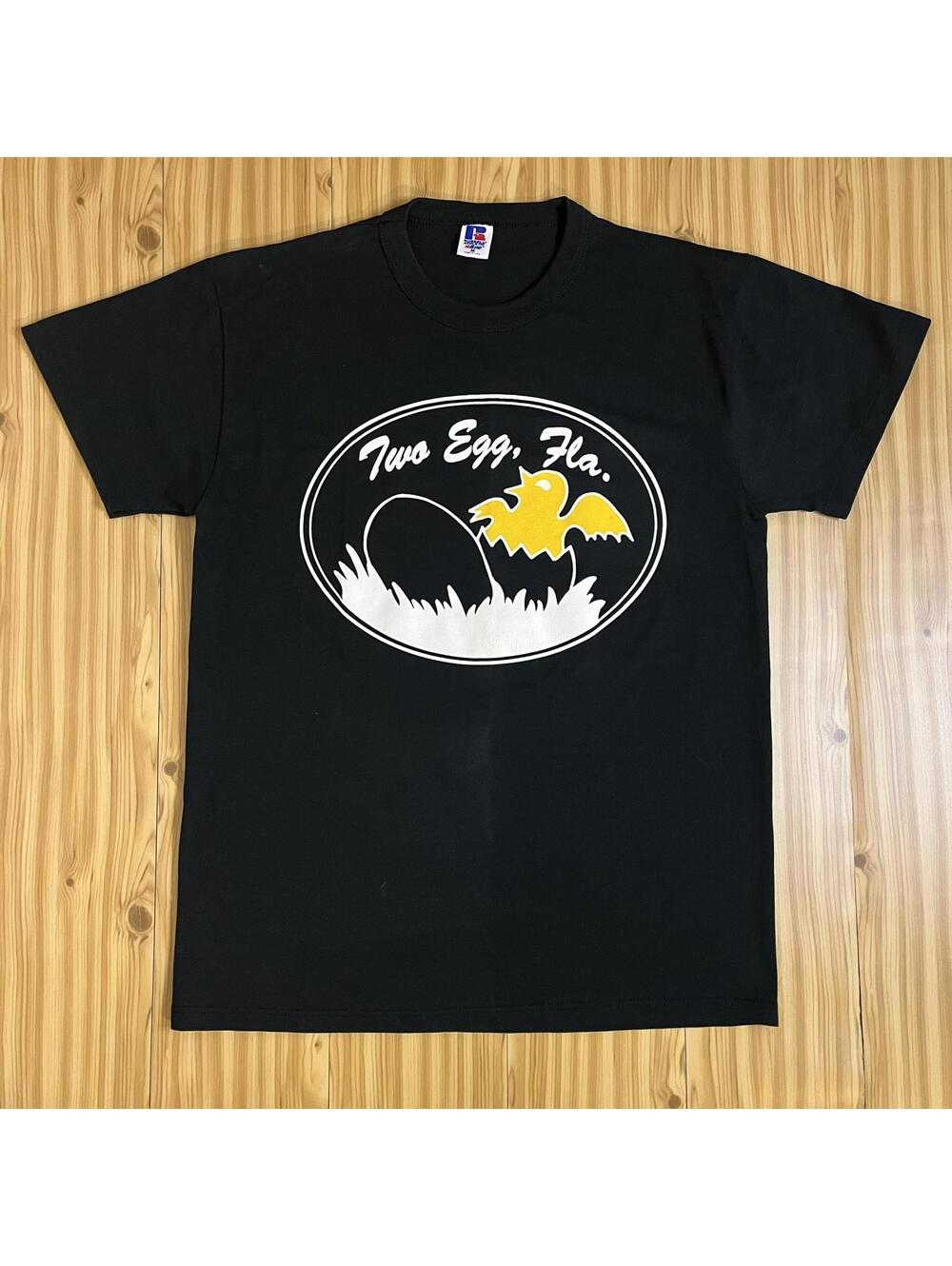 VTG 90s Two Eggs, Florida Travel Destination BLK Graphic Tee